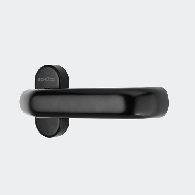 Klamka drzwiowa, wygięta, 210752 RAL 9005 (głęboka czerń)
